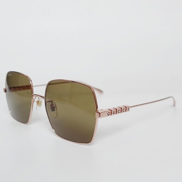 NWT Gucci GG1434S - 002 Brown Sunglasses - Picture 1 of 5